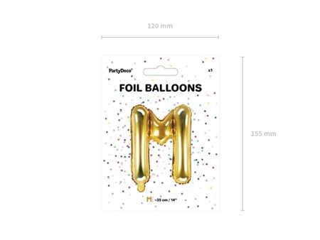 Balon foliowy M złoty 35cm 1szt FB2M-M-019