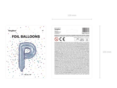 Balon foliowy P holograficzny 35cm 1szt FB2H-P-018