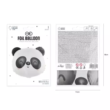 Balon foliowy Panda 52x56cm 1szt 138410