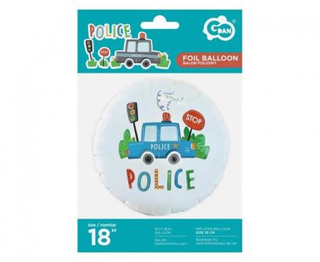 Balon foliowy Policja samochód 46cm 1 sztuka FG-OPOL