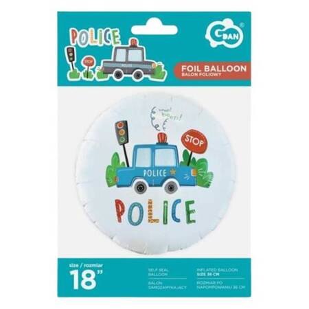 Balon foliowy Policja samochód policyjny 46cm 1 sztuka FG-OPOL