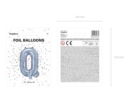 Balon foliowy Q holograficzny 35cm 1szt FB2H-Q-018