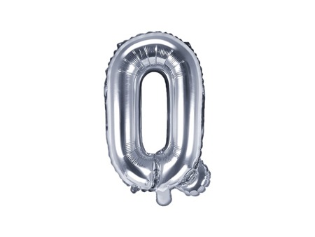 Balon foliowy Q srebrny 35cm 1szt FB2M-Q-018