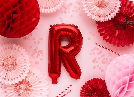 Balon foliowy R czerwony 35cm 1szt FB2M-R-007