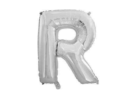 Balon foliowy R srebrny 80cm 1szt BF32-R-SR
