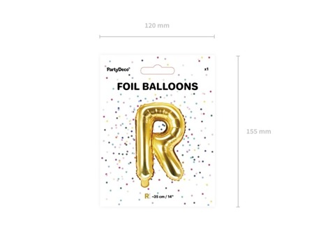 Balon foliowy R złoty 35cm 1szt FB2M-R-019