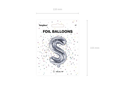 Balon foliowy S srebrny 35cm 1szt FB2M-S-018