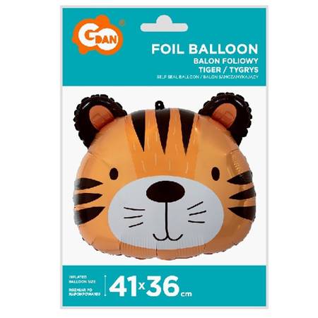 Balon foliowy Tygrys 41x36cm 1szt BF-HTYG