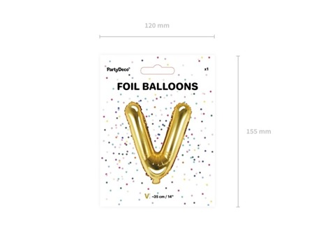 Balon foliowy V złoty 35cm 1szt FB2M-V-019