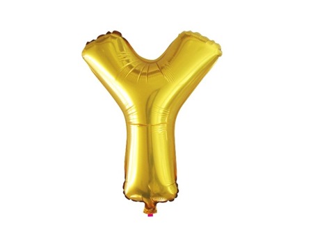 Balon foliowy Y złoty 41cm 1szt BF18-Y-ZLO