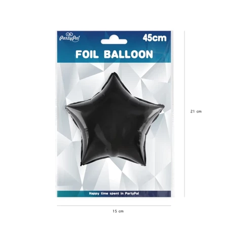 Balon foliowy czarna Gwiazdka 45cm 1 sztuka 460005