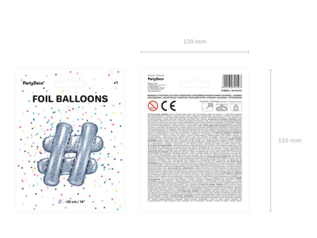 Balon foliowy # holograficzny 35cm 1szt FB12H-018
