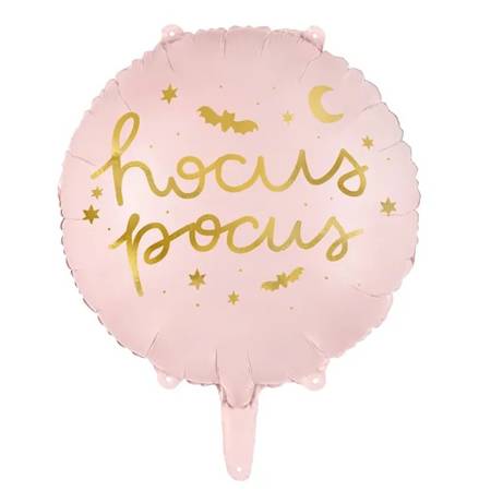 Balon foliowy na Halloween Hocus Pocus okrągły różowy 45cm 1 sztuka FB150