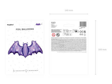 Balon foliowy na Halloween Nietoperz  119,5x51cm 1 sztuka FB146
