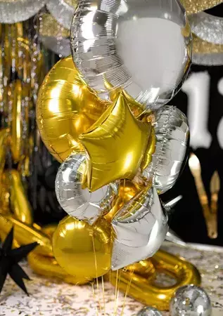 Balon foliowy okrągła pastylka srebrna 59cm 1sztuka FB177-018