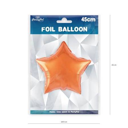 Balon gwiazdka pomarańczowa foliowy 1 sztuka 460454
