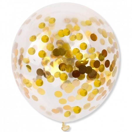 Balon ze złotym konfetti ok. 30cm 1 sztuka zestawy-400425-1x