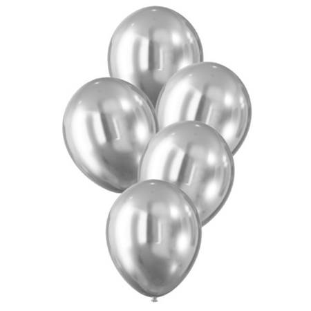 Balony Celebrate! efekt chromu srebrne 30cm 5 sztuk K2510SRE