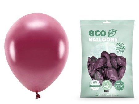 Balony Eco 26cm metalizowane bordowe 100 sztuk ECO26M-082-100x