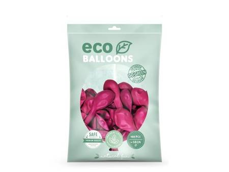 Balony Eco 26cm metalizowane fuksja 100 sztuk ECO26M-080-100x