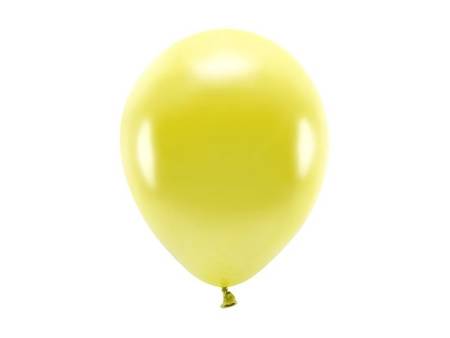 Balony Eco 26cm metalizowane żółte 10 sztuk ECO26M-084-10