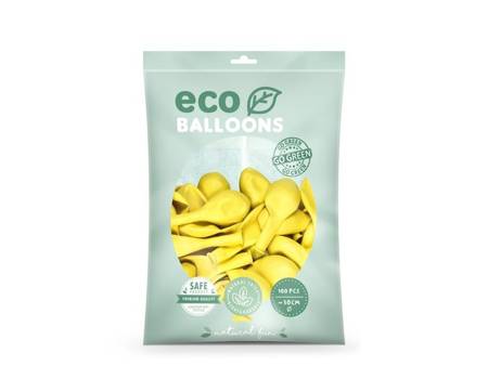 Balony Eco 26cm metalizowane żółte 100 sztuk ECO26M-084-100x
