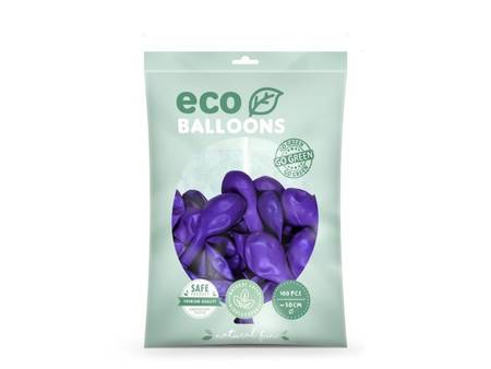 Balony Eco 30cm metalizowane fiolet 100 sztuk ECO30M-014-100x