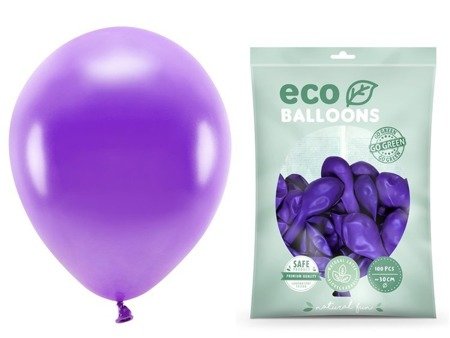 Balony Eco 30cm metalizowane fiolet 100 sztuk ECO30M-014-100x