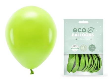 Balony Eco 30cm pastelowe zielone jabłuszko 10 sztuk ECO30P-102J-10