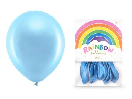 Balony Rainbow 23cm metalizowane niebieskie 10 sztuk RB23M-001-10