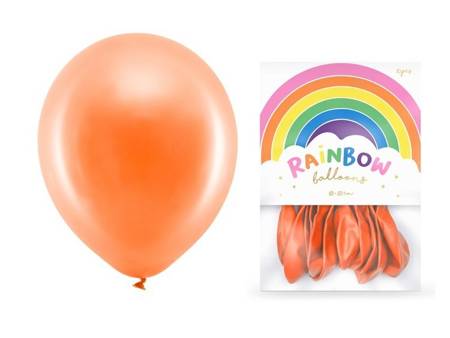 Balony Rainbow 23cm metalizowane pomarańczowe 10 sztuk RB23M-005-10