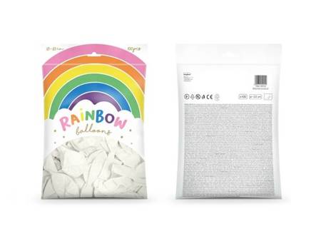 Balony Rainbow 23cm pastelowe białe 100 sztuk RB23P-008-100x
