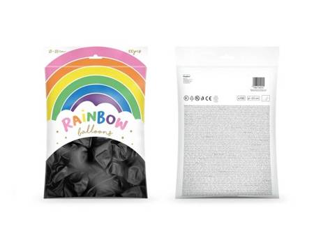 Balony Rainbow 23cm pastelowe czarne 100 sztuk RB23P-010-100x