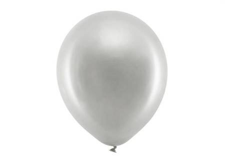 Balony Rainbow 30cm metalizowane srebrne 100 sztuk RB30M-018-100x