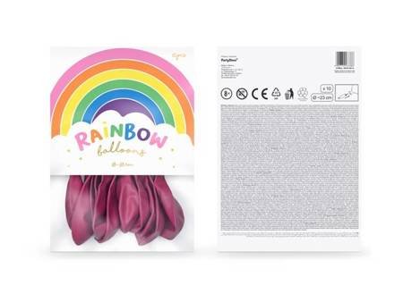 Balony Rainbow 30cm pastelowe fuksjowe 10 sztuk RB30P-080-10