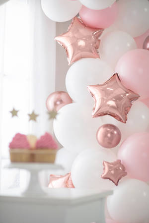 Balony glossy różowe złoto 12cm 50 sztuk CHB1-5-019R-50