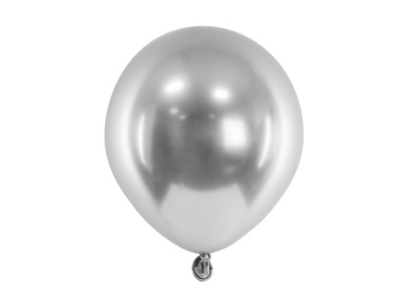 Balony glossy srebrne 12cm 10 sztuk CHB1-5-018-10x