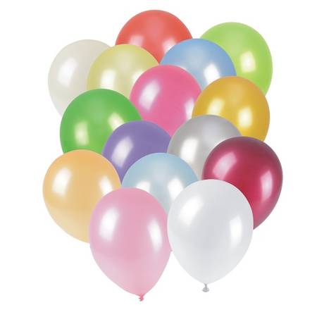 Balony metaliczne kolorowe na Urodziny mix 25cm 12 sztuk KB2748