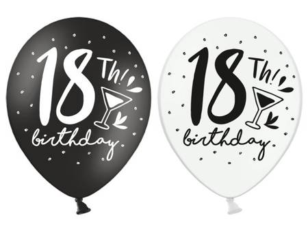 Balony na 18 urodziny 18th! birthday 6szt SB14P-246-000-6