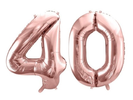 Balony na 40 urodziny różowe złoto 22 sztuki A16