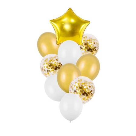 Balony na 40 urodziny złote 22 sztuki A12