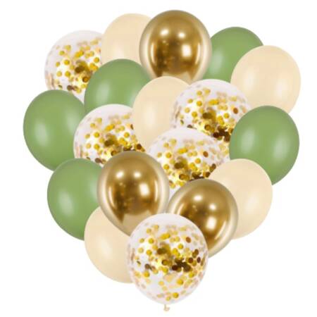 Balony na 60 urodziny boho girlanda złote 20 sztuk A37