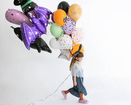 Balony na Halloween kolorowe nietoperz 30cm 6 sztuk SB14P-327-000-6