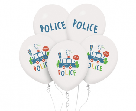 Balony na urodziny policja 30cm 5 sztuk GZ-POL5