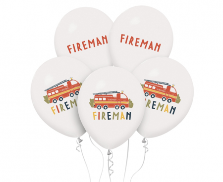 Balony na urodziny straż pożarna 30cm 5 sztuk GZ-FIR5