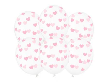 Balony w różowe serduszka 30cm 50 sztuk SB14C-228-099P-50x