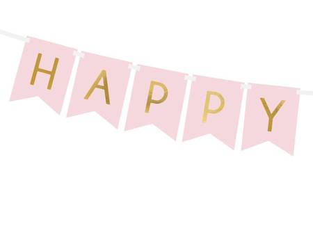 Baner urodzinowy Happy Birthday różowy 175cm 1szt. GRL57-081J