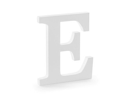 Drewniana litera E biała 20cm DL1-E-008