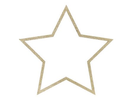 Drewniane zawieszki Gwiazdy złoty brokat 3 sztuki ZDD4-100-019