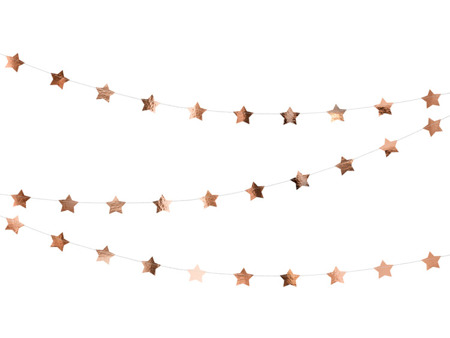 Girlanda Gwiazdki różowe złoto ok. 360 cm 1szt. GLS8-019R